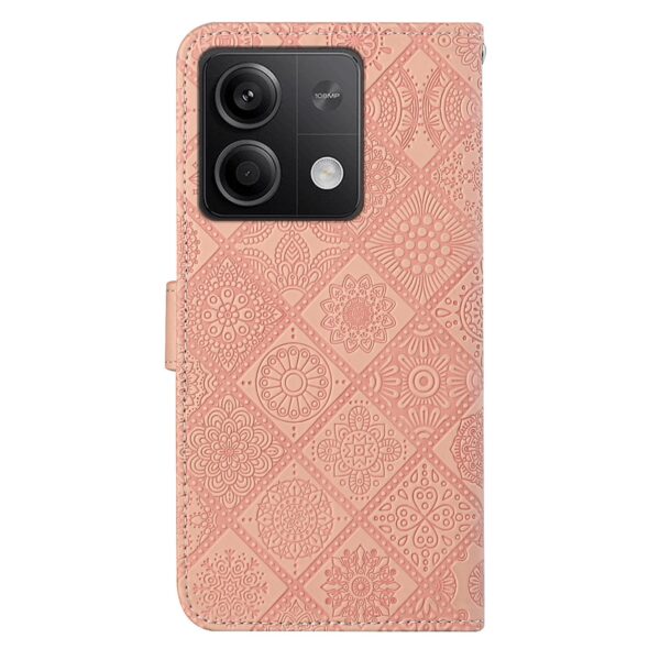 Tel1 Xiaomi Redmi Note 13 5G Ethnic Style Embossed Pattern Θήκη Βιβλίο - Pink