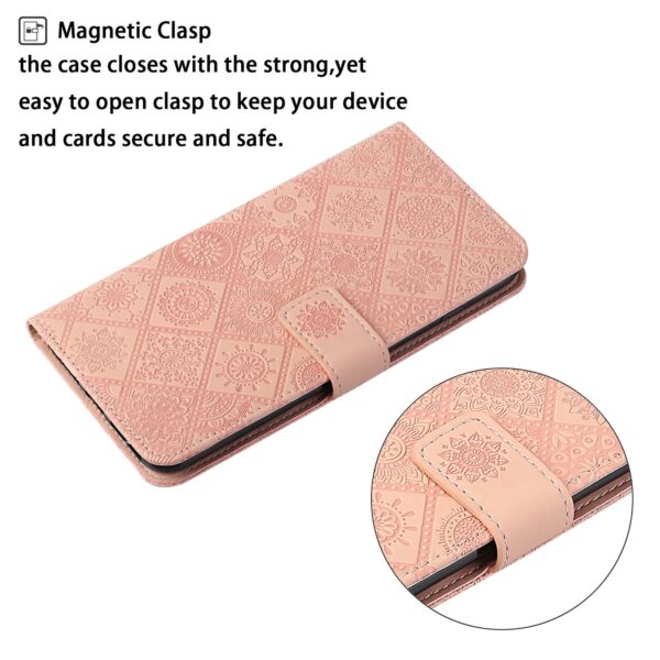 Tel1 Xiaomi Redmi Note 13 5G Ethnic Style Embossed Pattern Θήκη Βιβλίο - Pink