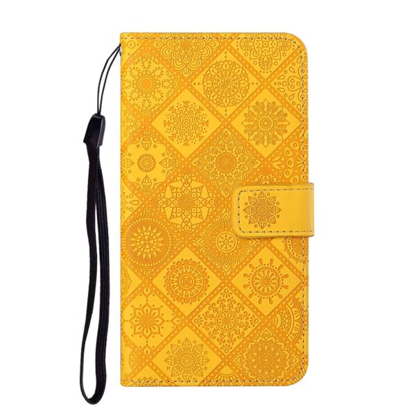 Tel1 Xiaomi Redmi Note 13 5G Ethnic Style Embossed Pattern Θήκη Βιβλίο - Yellow