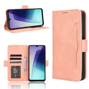 Tel1 Xiaomi Redmi 14C 4G / Poco C75 Skin Feel Calf Card Slots Θήκη Βιβλίο - Pink
