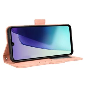 Tel1 Xiaomi Redmi 14C 4G / Poco C75 Skin Feel Calf Card Slots Θήκη Βιβλίο - Pink