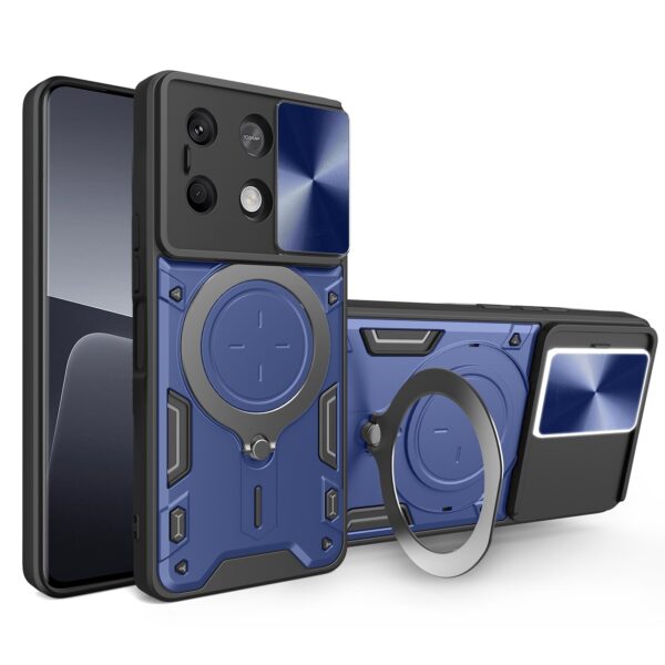 Forcell Xiaomi Redmi Note 13 5G Camshield Magnetic Holder Θήκη Σκληρή - Blue