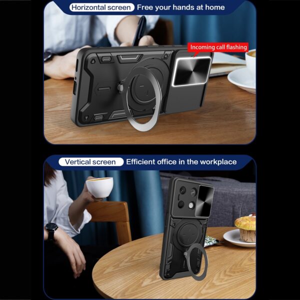 Forcell Xiaomi Redmi Note 13 5G Camshield Magnetic Holder Θήκη Σκληρή - Blue