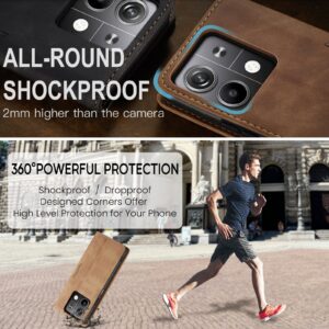 CaseMe 013 Xiaomi Redmi Note 13 5G Multifunctional Horizontal Flip Θήκη Βιβλίο - Brown