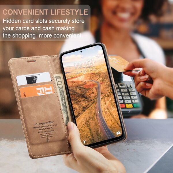 CaseMe 013 Xiaomi Redmi Note 13 5G Multifunctional Horizontal Flip Θήκη Βιβλίο - Brown