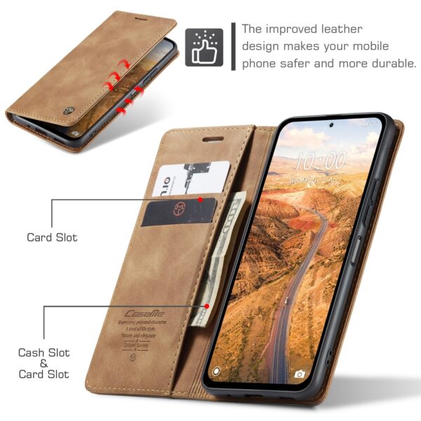 CaseMe 013 Xiaomi Redmi Note 13 5G Multifunctional Horizontal Flip Θήκη Βιβλίο - Brown