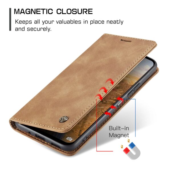 CaseMe 013 Xiaomi Redmi Note 13 5G Multifunctional Horizontal Flip Θήκη Βιβλίο - Brown