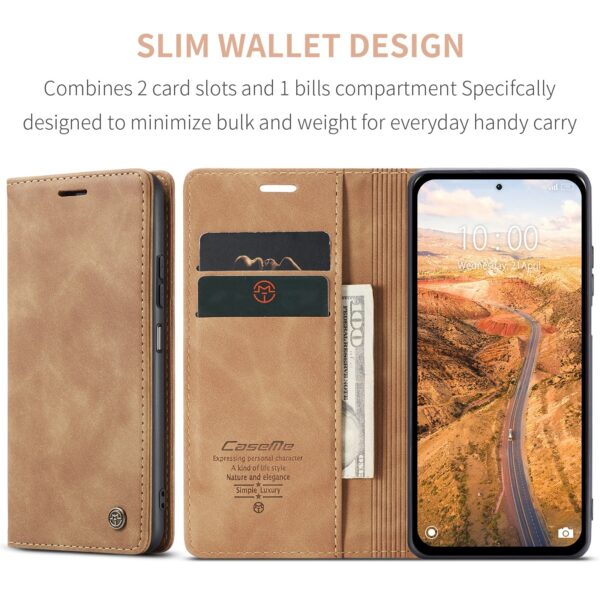 CaseMe 013 Xiaomi Redmi Note 13 5G Multifunctional Horizontal Flip Θήκη Βιβλίο - Brown