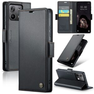 CaseMe 023 Xiaomi Redmi Note 13 5G Butterfly Buckle Litchi Texture RFID Θήκη Βιβλίο - Black