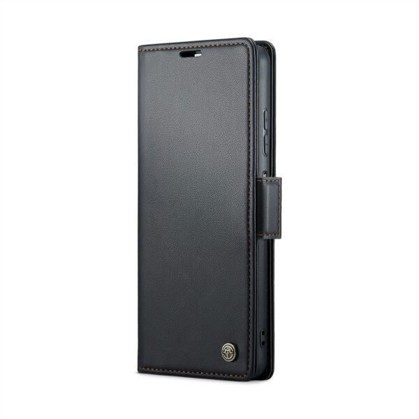 CaseMe 023 Xiaomi Redmi Note 13 5G Butterfly Buckle Litchi Texture RFID Θήκη Βιβλίο - Black