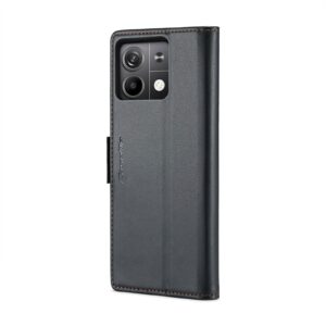 CaseMe 023 Xiaomi Redmi Note 13 5G Butterfly Buckle Litchi Texture RFID Θήκη Βιβλίο - Black