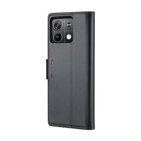 CaseMe 023 Xiaomi Redmi Note 13 5G Butterfly Buckle Litchi Texture RFID Θήκη Βιβλίο - Black