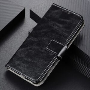 Tel1 Xiaomi Redmi 14C 4G / Poco C75 Retro Crazy Horse Texture Θήκη Βιβλίο - Black