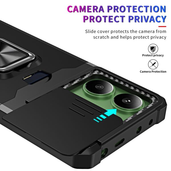 Forcell Xiaomi Redmi Note 13 4G Camera Shield Magnetic Holder Θήκη Σκληρή - Black