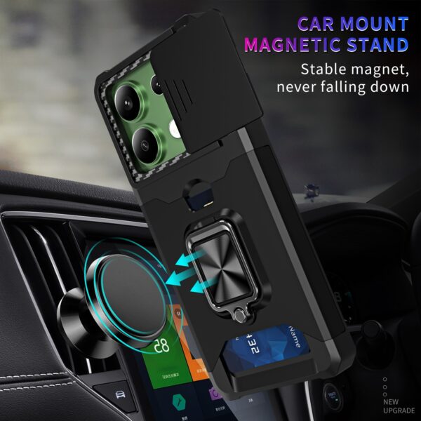 Forcell Xiaomi Redmi Note 13 4G Camera Shield Magnetic Holder Θήκη Σκληρή - Black