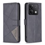 Tel1 Xiaomi Redmi Note 13 Pro 4G / Poco M6 Pro 4G Magnetic Buckle Rhombus Θήκη Βιβλίο - Black