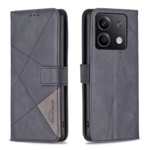 Tel1 Xiaomi Redmi Note 13 Pro 4G / Poco M6 Pro 4G Magnetic Buckle Rhombus Θήκη Βιβλίο - Black