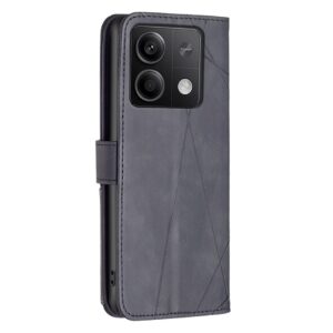 Tel1 Xiaomi Redmi Note 13 Pro 4G / Poco M6 Pro 4G Magnetic Buckle Rhombus Θήκη Βιβλίο - Black