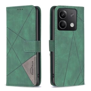 Tel1 Xiaomi Redmi Note 13 Pro 4G / Poco M6 Pro 4G Magnetic Buckle Rhombus Θήκη Βιβλίο - Green
