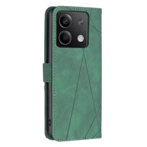 Tel1 Xiaomi Redmi Note 13 Pro 4G / Poco M6 Pro 4G Magnetic Buckle Rhombus Θήκη Βιβλίο - Green