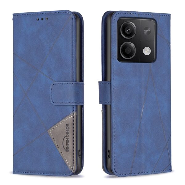 Tel1 Xiaomi Redmi Note 13 Pro 4G / Poco M6 Pro 4G Magnetic Buckle Rhombus Θήκη Βιβλίο - Blue