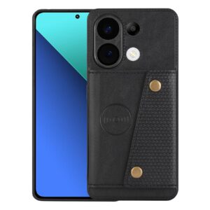 Forcell Xiaomi Redmi Note 13 4G Buckle Card Slots Magnetic Θήκη Σιλικόνης -Black