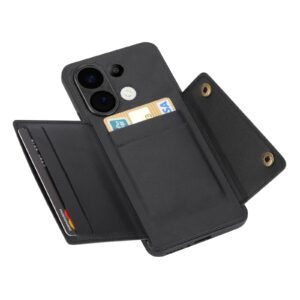 Forcell Xiaomi Redmi Note 13 4G Buckle Card Slots Magnetic Θήκη Σιλικόνης -Black