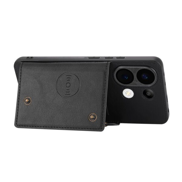 Forcell Xiaomi Redmi Note 13 4G Buckle Card Slots Magnetic Θήκη Σιλικόνης -Black
