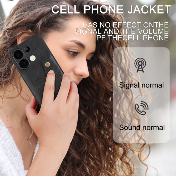 Forcell Xiaomi Redmi Note 13 4G Buckle Card Slots Magnetic Θήκη Σιλικόνης -Black