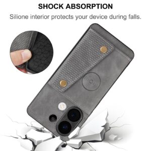 Forcell Xiaomi Redmi Note 13 4G Buckle Card Slots Magnetic Θήκη Σιλικόνης -Black