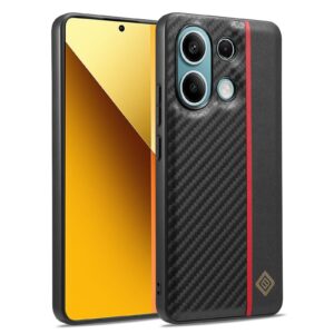 LC.IMEEKE Xiaomi Redmi Note 13 4G Carbon Fiber Texture Θήκη Σιλικόνης- Black