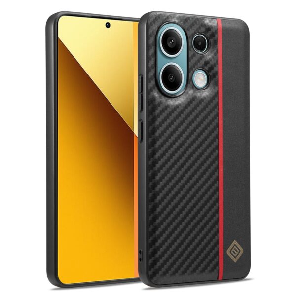 LC.IMEEKE Xiaomi Redmi Note 13 4G Carbon Fiber Texture Θήκη Σιλικόνης- Black