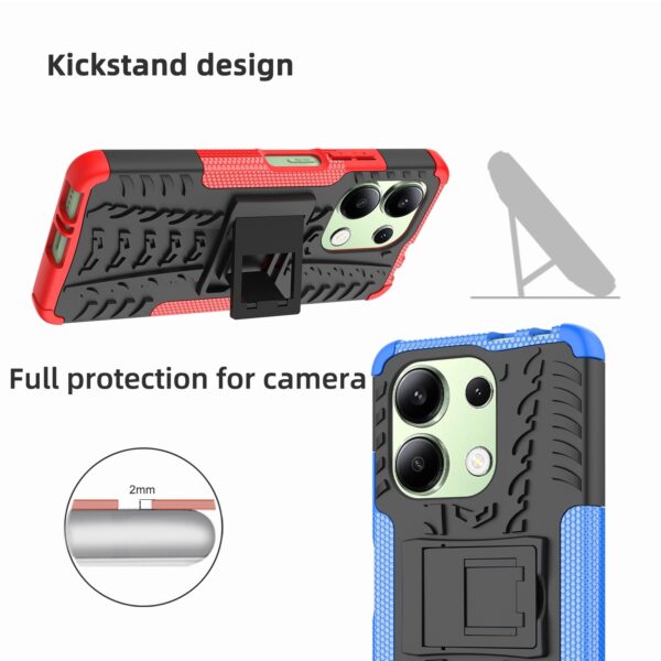 Forcell Xiaomi Redmi Note 13 4G Tire Texture Holder Θήκη Σκληρή - Red