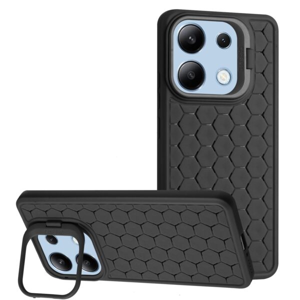 Forcell Xiaomi Redmi Note 13 4G Honeycomb Radiating Holder Θήκη Σιλικόνης - Black