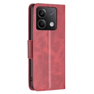 Tel1 Xiaomi Redmi Note 13 4G Retro Lambskin Texture Θήκη Βιβλίο - Red