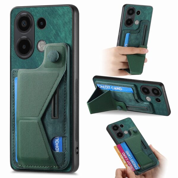 Forcell Xiaomi Redmi Note 13 4G Slide Holder Card Slot Θήκη Σιλικόνης - Green