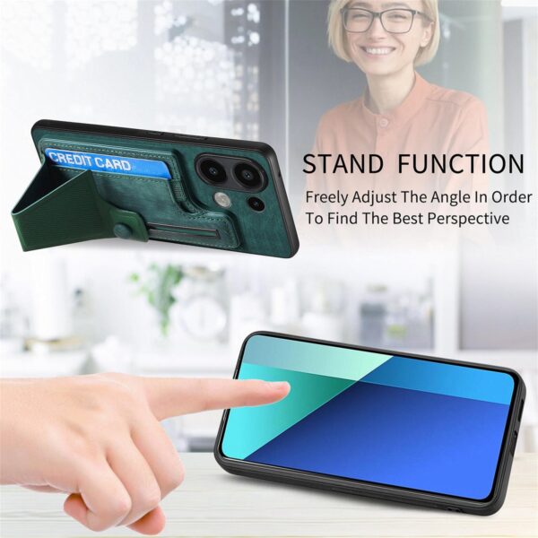 Forcell Xiaomi Redmi Note 13 4G Slide Holder Card Slot Θήκη Σιλικόνης - Green