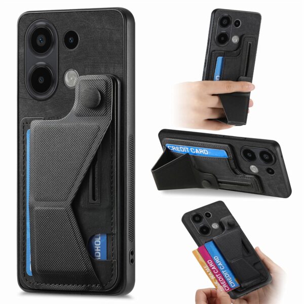 Forcell Xiaomi Redmi Note 13 4G Slide Holder Card Slot Θήκη Σιλικόνης - Black