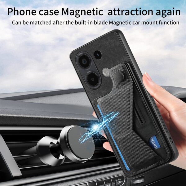 Forcell Xiaomi Redmi Note 13 4G Slide Holder Card Slot Θήκη Σιλικόνης - Black