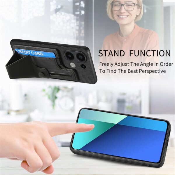 Forcell Xiaomi Redmi Note 13 4G Slide Holder Card Slot Θήκη Σιλικόνης - Black