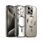 Forcell iPhone 16 Pro MagSafe Electro Θήκη Με Πλαίσιο Σιλικόνης Διάφανη - Titanium