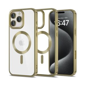 Tech Protect iPhone 16 Pro MagSafe Θήκη Με Πλαίσιο Σιλικόνης Διάφανη - Satin Gold