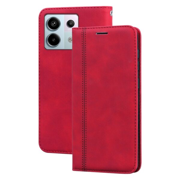 Tel1 Xiaomi Redmi Note 13 Pro 5G Frosted Business Magnetic Θήκη Βιβλίο - Red
