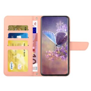 Tel1 Xiaomi Poco C65 / Xiaomi Redmi 13C 4G/5G Skin Feel Butterfly Embossed Θήκη Βιβλίο - Pink