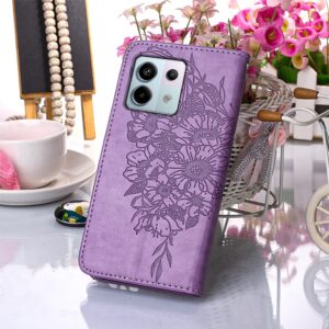 Tel1 Xiaomi Redmi Note 13 Pro 5G Embossed Butterfly Θήκη Βιβλίο - Purple