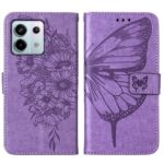 Tel1 Xiaomi Redmi Note 13 Pro 5G Embossed Butterfly Θήκη Βιβλίο - Purple