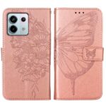 Tel1 Xiaomi Redmi Note 13 Pro 5G Embossed Butterfly Θήκη Βιβλίο - Rose Gold