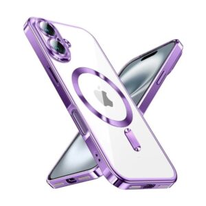Forcell iPhone 16 MagSafe Electro Θήκη Με Πλαίσιο Σιλικόνης Διάφανη - Purple
