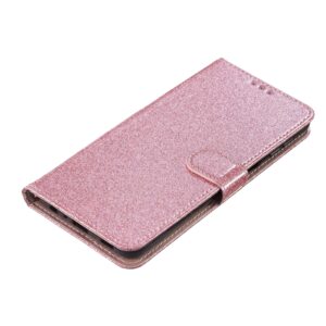 Tel1 Xiaomi Poco C65 / Xiaomi Redmi 13C 4G Glitter Powder Filp Θήκη Βιβλίο - Rose Gold