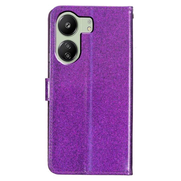 Tel1 Xiaomi Poco C65 / Xiaomi Redmi 13C 4G Glitter Powder Filp Θήκη Βιβλίο - Purple